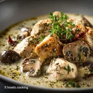 Blanquette L&eacute;g&egrave;re de Poulet aux Champignons : Velout&eacute;e et sans Culpabilit&eacute;