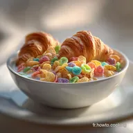 Recette de Bol de C&eacute;r&eacute;ales aux Mini Croissants Vegan
