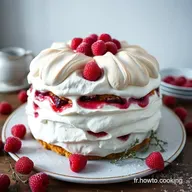 B&ucirc;che de No&euml;l Meringu&eacute;e Framboises Un R&ecirc;ve dHiver Facile