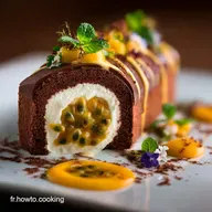 B&ucirc;che exotique et chocolat blanc Mousse passion mangue l&eacute;g&egrave;re