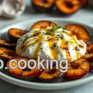 Burrata aux P&ecirc;ches Grill&eacute;es: Un d&eacute;lice estival!