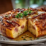 Cake magique sal&eacute; au jambon et comt&eacute; Recette inratable pour lap&eacute;ro dinatoire