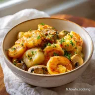 Cassolette de Saint-Jacques aux Crevettes : Recette pour 4 Personnes