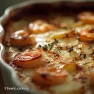 Gratin L&eacute;ger aux Crevettes et Pommes de Terre Notre secret onctueux