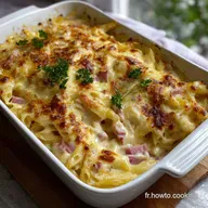 P&acirc;tes Jambon Fromage : Le Gratin Cr&eacute;meux aux Trois Fromages