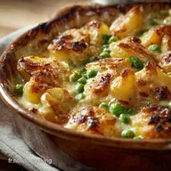 Gratin de Pommes de Terre et Petit Pois Lauthentique recette facile et cr&eacute;meuse
