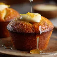 Muffins Citron Miel C&oelig;ur Fondant au Chocolat Blanc Recette Moelleuse