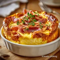 Omelette Souffle au Jambon Le secret de la l&eacute;g&egrave;ret&eacute; absolue