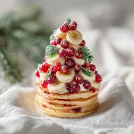 Recette de Pancakes Sapin de No&euml;l aux Fruits Rouges en 25 Minutes