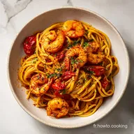 P&acirc;tes aux Crevettes Cr&eacute;meuses Ail Paprika