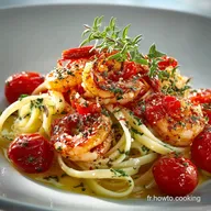 P&acirc;tes aux Crevettes et Sauce Tomates : Recette Express Fra&icirc;che