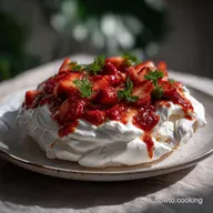 Recette de Pavlova Classique au Mascarpone Fouett&eacute; et Coulis