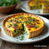 Recette Facile Quiche Courgettes Ch&egrave;vre et Thym Frais