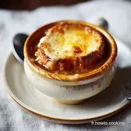 Recette Soupe Oignon Gratin&eacute;e pour 4 Servings