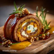 Roulade dautomne : Le tr&eacute;sor forestier au potimarron et ch&egrave;vre frais
