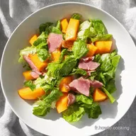 Salade Melon Jambon Parme LItalie dans votre assiette