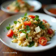 Salade de P&acirc;tes Orzo au Feta Facile Ma Recette Soleil