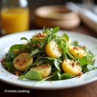 Salade Romanesco Pommes de Terre Ti&egrave;de Vinaigrette Miel Noix
