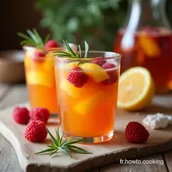 Recette Sangria Blanche P&ecirc;ches Framboises Cocktail &Eacute;t&eacute; Facile