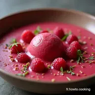 Soupe de Fruits et Sorbet &agrave; la Framboise L&eacute;g&egrave;re et Artisanale