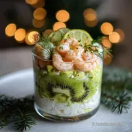 Verrine de No&euml;l aux Crevettes, Avocat et Kiwi | Cuisine Fusion M&eacute;diterran&eacute;enne