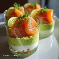 Recette de verrines avocat fromage &agrave; la cr&egrave;me aux herbes : Fra&icirc;cheur et &Eacute;l&eacute;gance