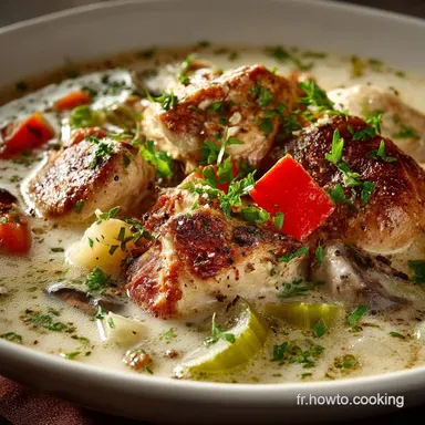 Blanquette de Poulet L&eacute;g&egrave;re Le Classique Fran&ccedil;ais Sain et Savoureux Fiche recette