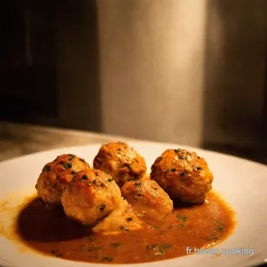 Boulettes de Poulet en Sauce Ma Recette Cr&egrave;me au Poivre Facile Fiche recette