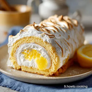 B&ucirc;che au Citron Meringu&eacute;e : Recette pour 8 Personnes Fondante Fiche recette