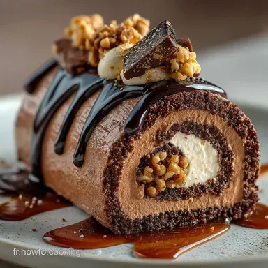 Bûche de Noël Traditionnelle Crème Mousseline Marrons et Chocolat Noir Fiche recette