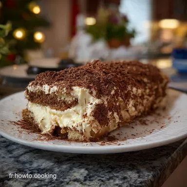 B&ucirc;che Tiramisu le dessert de No&euml;l facile et Onctueux Fiche recette