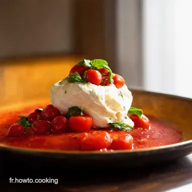 Burrata Recette Facile Tomates Cerises R&ocirc;ties Basilic Fiche recette