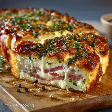 Cake magique salé au jambon et comté Recette inratable pour lapéro dinatoire Fiche recette