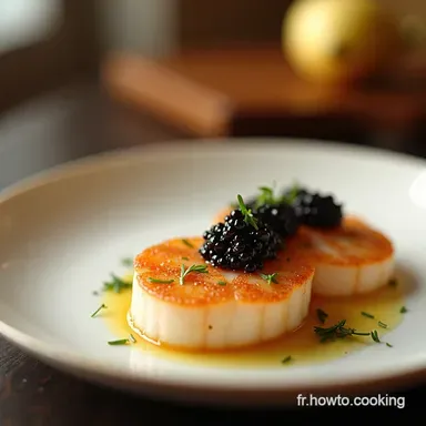 Carpaccio de SaintJacques au Caviar Plat Élégant Rapide Fiche recette