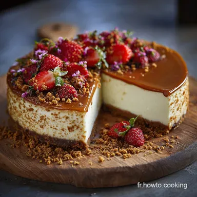 Cheesecake sp&eacute;culoos : Recette cr&eacute;meuse fa&ccedil;on New York, garantie sans fissure. Fiche recette