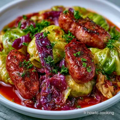 Chou Brais&eacute; Aux Saucisses pour 5 Portions Fiche recette