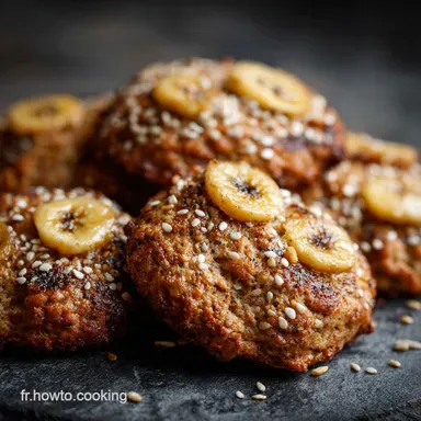 Recette express Cookies L&eacute;gers &agrave; la Banane et Avoine Moelleux Sans Beurre Fiche recette