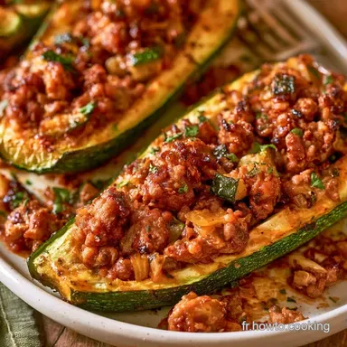 Courgettes Farcies Airfryer au B&oelig;uf Fiche recette