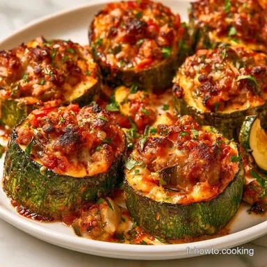 Courgettes Farcies &agrave; la Viande Hach&eacute;e Fiche recette