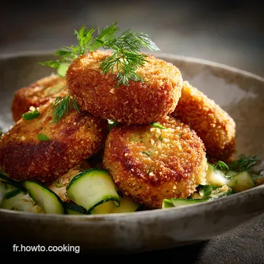 Croquettes L&eacute;g&egrave;res de Saumon et Courgette AnethCitron Sans Friture Fiche recette