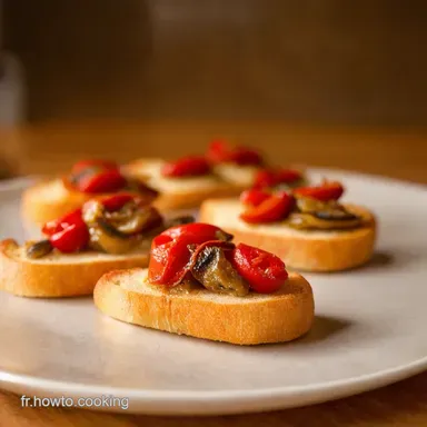 Crostinis Anchois Poivrons Rouges LAp&eacute;ro Facile et Gourmand Fiche recette