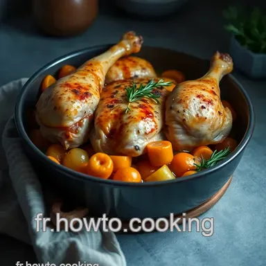 Ma Recette de Cuisse de Poulet &agrave; la Cocotte : Jambon Mijot&eacute; Facile et Savoureux Fiche recette