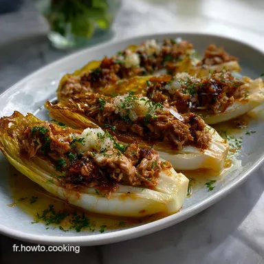 Endives Farcies au Thon Plat et : Cr&eacute;mosit&eacute; et Croquant Fiche recette
