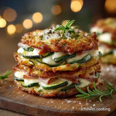 Galettes courgettes jambon et mozzarella croustillantes cœur mozza fondant Fiche recette