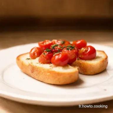 Bruschetta Tomates Cerises Recette Facile Go&ucirc;t dItalie Fiche recette