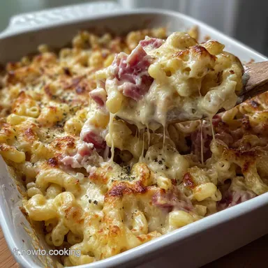 P&acirc;tes Jambon Fromage : Le Gratin Cr&eacute;meux aux Trois Fromages Fiche recette