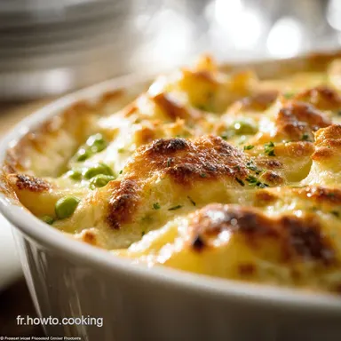 Gratin de Pommes de Terre et Petit Pois Lauthentique recette facile et cr&eacute;meuse Fiche recette