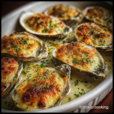 Hu&icirc;tres Chaudes Gratin&eacute;es au Four Fiche recette