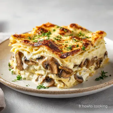 Lasagnes au Poulet et Champignons : Recette Cr&eacute;meuse pour 6 Personnes Fiche recette