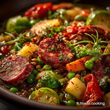 Lentilles au Chorizo Fum&eacute; et L&eacute;gumes Le rago&ucirc;t dhiver r&eacute;confortant Fiche recette